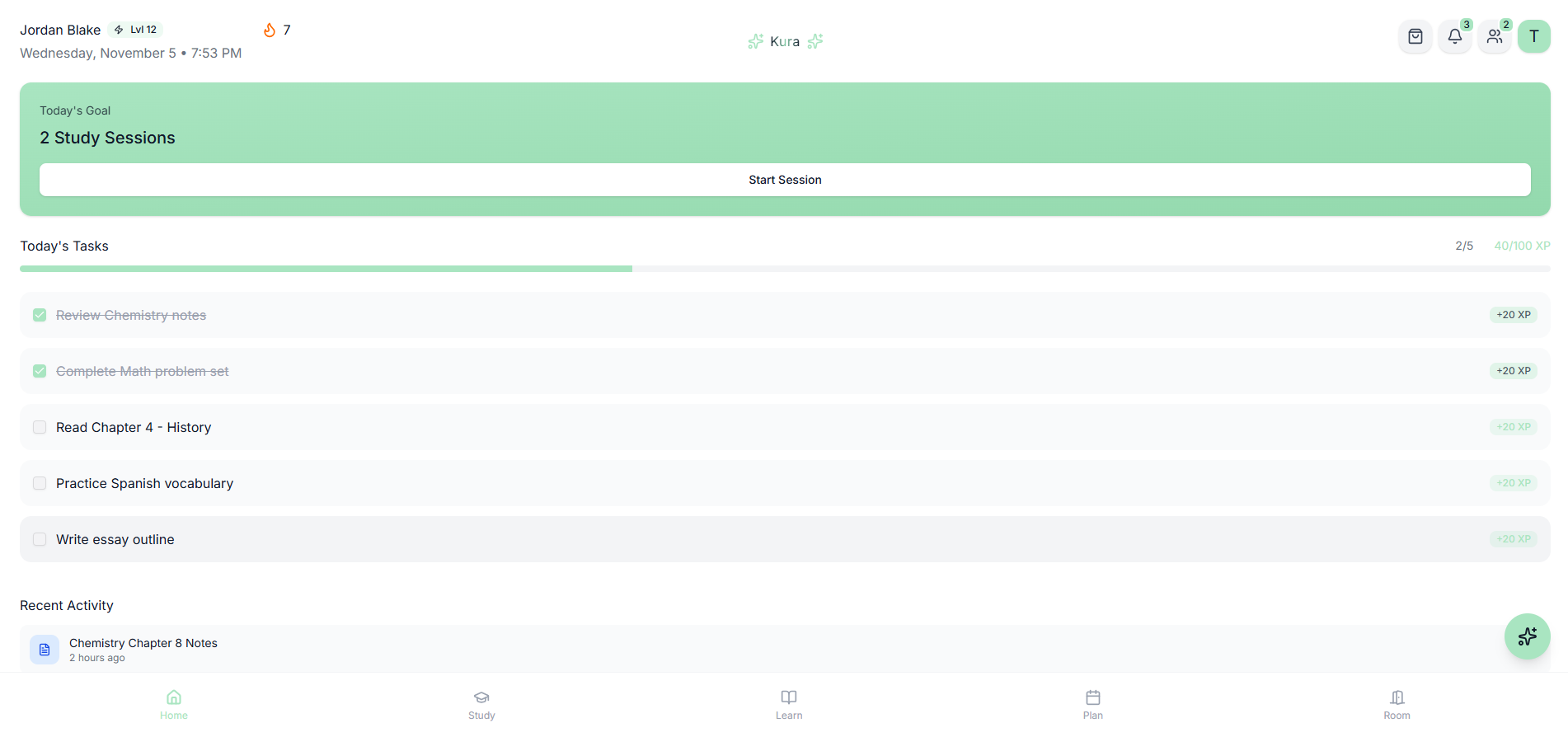 Kura dashboard — hero